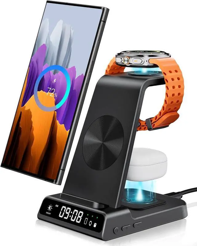 Main image of Wireless Charger for Samsung Devices, Wireless Charging Station for Galaxy S25 Ultra/S25+/S25/Z Fold 7/Z Flip7/S24 Ultra/S23/S22/S21, for Galaxy Watch 8/8 Classic/7/Ultra/6/5 Pro/5/4, Galaxy Buds3 Pro