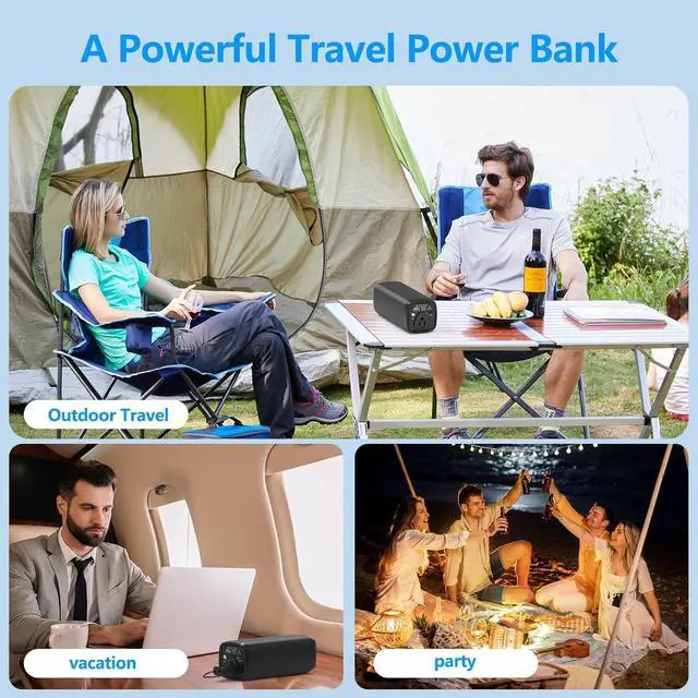 Alt view image 2 of 7 - Portable Power Bank with AC Outlet,31200mAh with 4 Output Travel Laptop Power Station,External Battery Pack for Outdoors Travel Emergency,Power Bank for HP, Notebooks, MacBook,Drone,Camera