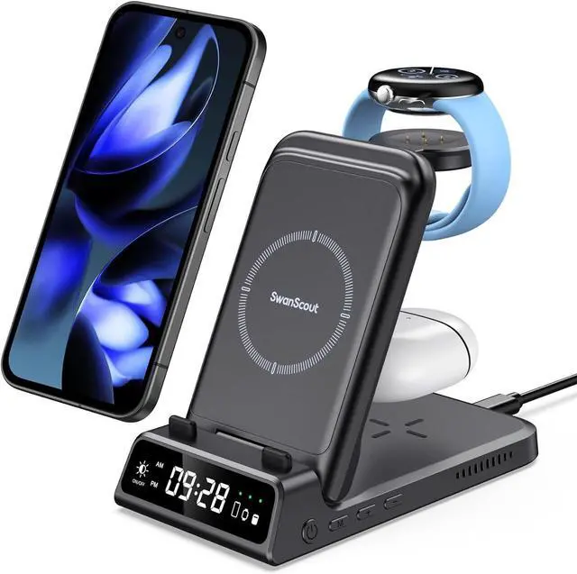 SwanScout Wireless Charger Stand for Google Pixel Watch 3/2 (Not