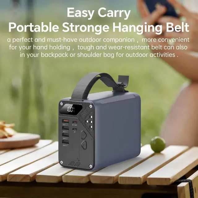 Alt view image 6 of 7 - 80000mAh High Capacity PD 30W Power Bank Fast Charging 22.5W Portable USB C Battery Packs with 5 Outputs & LCD Display Battery Bank for iPhone  iPad Macbook & Outdoors Camping (GREY)
