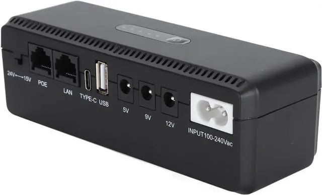 Alt view image 7 of 7 - UPS Battery Backup POE 15V 24V Port USB 5V 9V 12V Output Uninterruptible Power Supply Mini UPS. 8800mAh (US Plug 100 to 240V)
