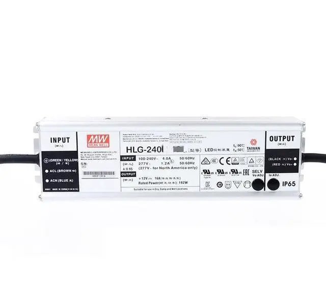 Main image of Mean Well HLG 240W 48V 5A LED Driver HLG-240H-48B Switching Power Supply Converter Transformer with IP67, PFC Function, Metal Case, 3 in 1 Dimming