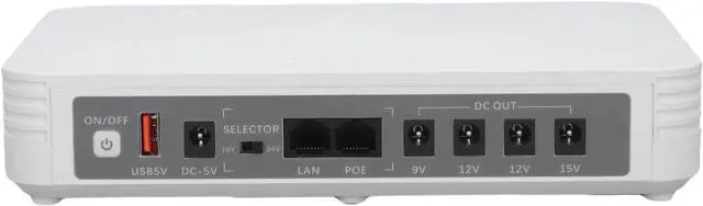 Alt view image 4 of 7 - Generic UPS Backup Power Supply with English Voice Alerts, 8000mAh Battery & 6 Output Ports for Network Devices (RouterModemPOE Camera), Smartphones, Fax Machines (US Plug)