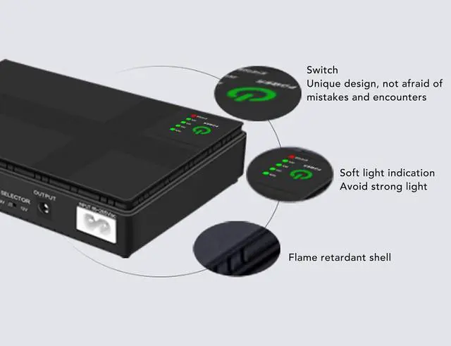 Alt view image 3 of 7 - 20000mAh UPS Battery Backup, Uninterruptible Power Supply Backup Battery Power Supply with Ultimate Device Protection for Router Modem Security Camera MP3 MP4 (US Plug 100-240v)
