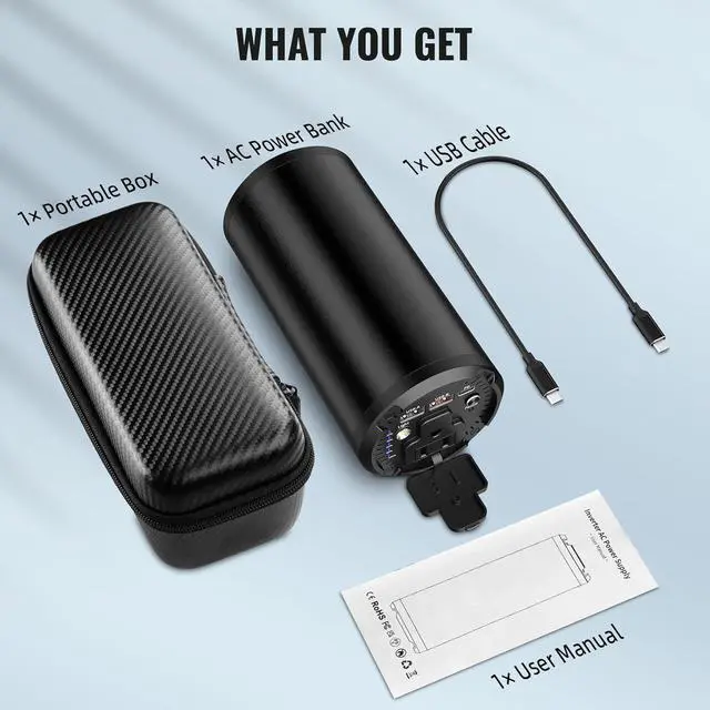 Alt view image 7 of 7 - Portable Laptop Charger with AC Outlet, 98Wh/100W Power Bank 27000mAh External Travel Battery Pack with LED Flashlight for MacBook, IPad, Dell, HP, Samsung, iPhone, Switch and More