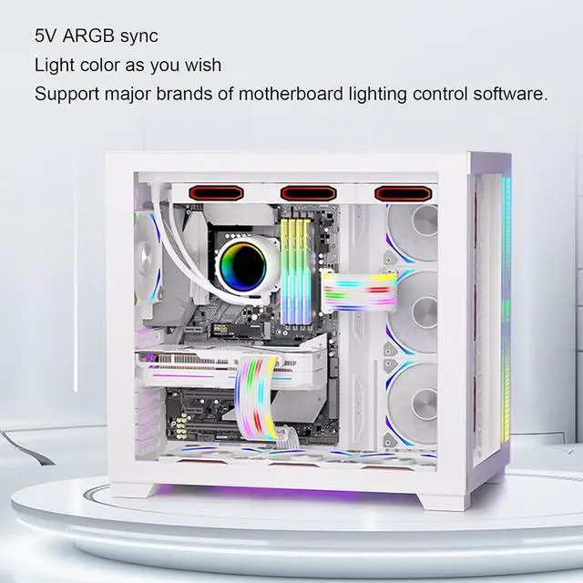 Alt view image 3 of 7 - ARGB PSU Cable,ARGB PC Cable for Motherboard Power Supply Extension,Bendable Silicone ARGB Power Extension Cable,Meteor Light Effect,ARGB Cable for Motherboard (ME210 White)