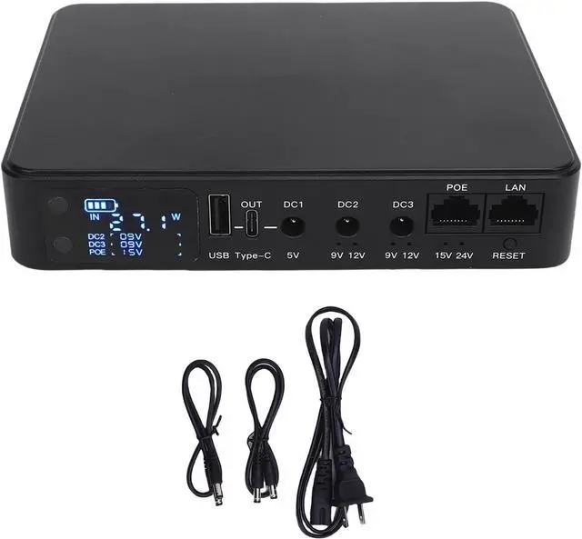 Main image of 9000mAh UPS Battery Backup Uninterruptible Power Supply with POE Multi Voltage Output 5V 9V 12V 15V 24V USB Emergency Backup for Security Cameras, Routers, IoT Devices (US Plug)