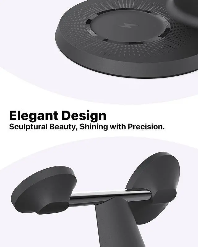Alt view image 5 of 7 - 3 in 1 Wireless Charging Station for Apple Device: Fast Charging Station for iPhone and Watch with MagSafe, Stable Charger Stand for iPhone 12-16 & iWatch & AirPods