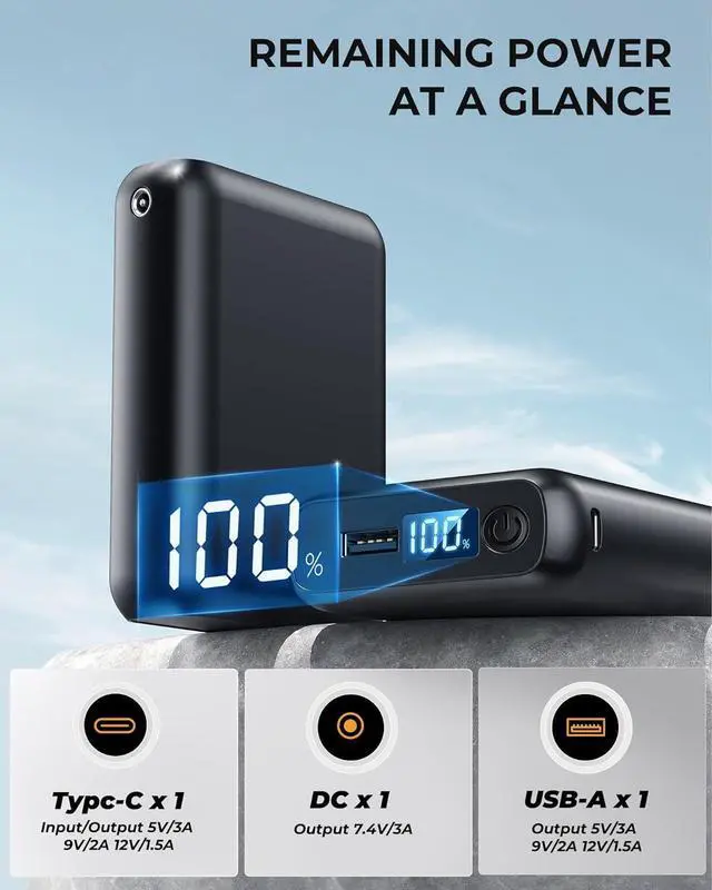 Alt view image 6 of 6 - 7.4V 18400mAh Heated Vest Battery Pack Compatible with ORORO and Venustas, Portable 7.4V Battery Pack for Heated Jacket with 2 Adapter Cables, Power Bank for Heated Vest(No for 5V Heated Device)