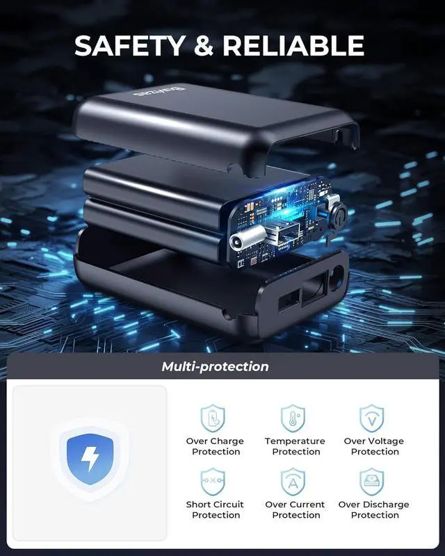 Alt view image 5 of 6 - 7.4V 18400mAh Heated Vest Battery Pack Compatible with ORORO and Venustas, Portable 7.4V Battery Pack for Heated Jacket with 2 Adapter Cables, Power Bank for Heated Vest(No for 5V Heated Device)