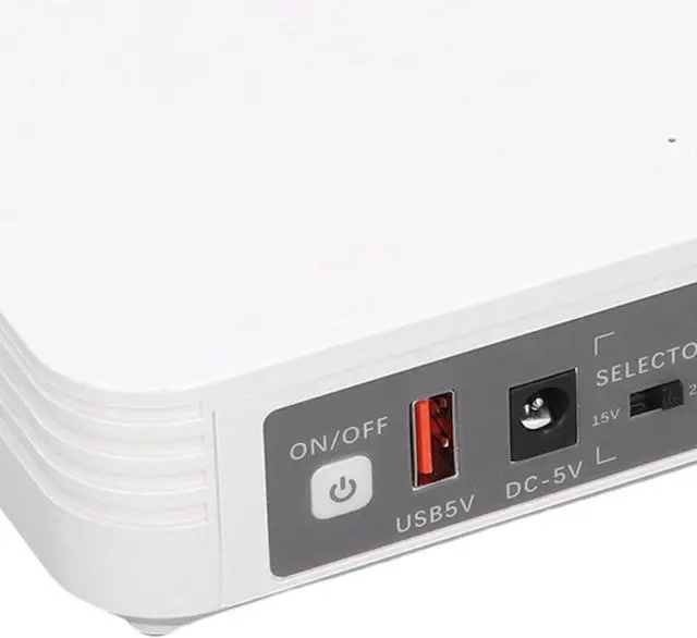 Alt view image 7 of 7 - Mini Ups Battery Backup,Uninterruptible Power Supply 8000mAh Prompt DC 5V 9V 12V POE 15V 24V USB 5V 2A Output Ups Backup Battery English Voice Backup Power Supply for Router (US Plug)