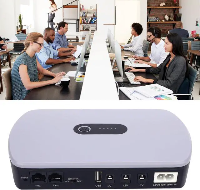 Alt view image 7 of 7 - UPS Battery Backup, 10400mAh Backup Battery Power Supply, DC Standby Uninterruptible Power Supply, for Power Outage protections, Overdischarge Overcurrent protections (US Plug