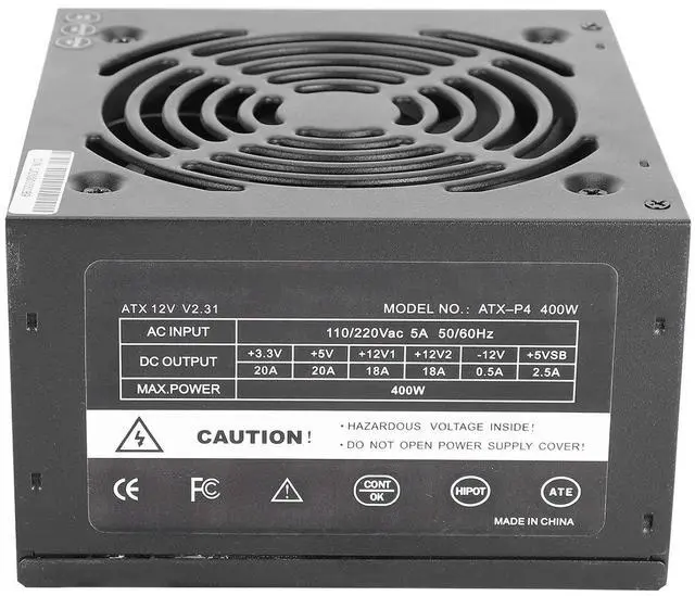 Alt view image 3 of 7 - Computer Power Supply 400W Silent Desktop Fan ATX ATX with 24 Pins Adjustable for Basic Performance Systems Effective Efficient Performance (US Plug)