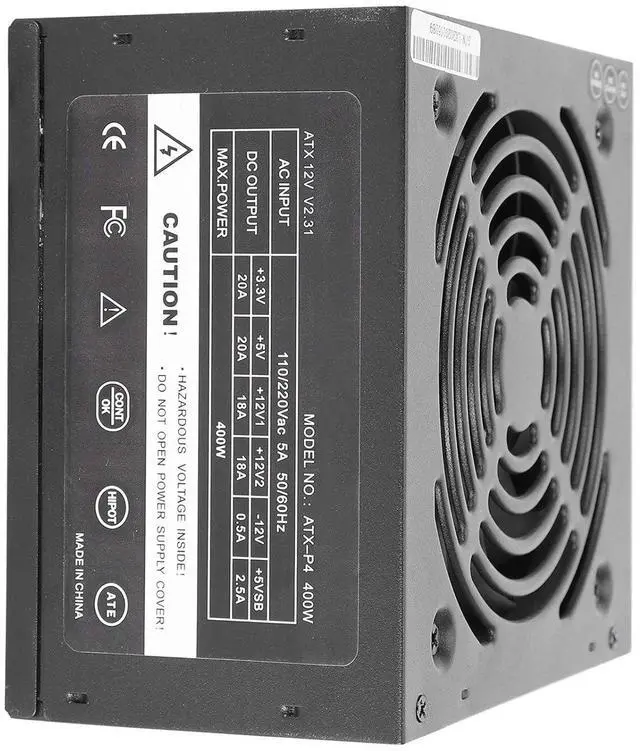Alt view image 5 of 7 - Computer Power Supply 400W Silent Desktop Fan ATX ATX with 24 Pins Adjustable for Basic Performance Systems Effective Efficient Performance (US Plug)