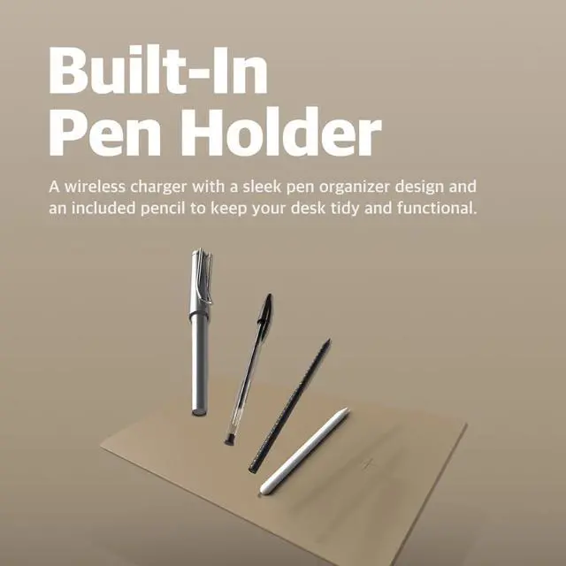 Alt view image 3 of 7 - POUT H3 PRO Wireless Charging Mouse Pad  Qi-Enabled Fast Charger with Anti-Slip Base & Smooth Surface for Phones and Earbuds  Sleek Desk Accessory for Home & Office (Latte Cream)