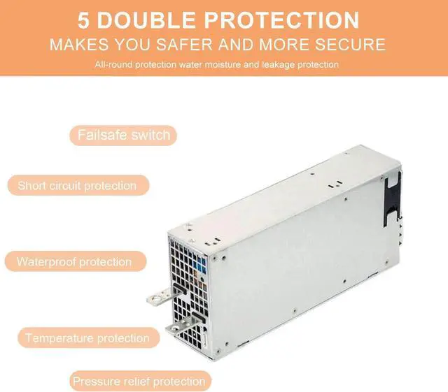 Alt view image 4 of 7 - MedInnov SE-1000-48 1000W 48V Power Supply - 20.8A Output Current, High Power Density, Integrated Fan, DC OK Signal for Industrial Automation and Control Systems, Optimized for Demanding Applications