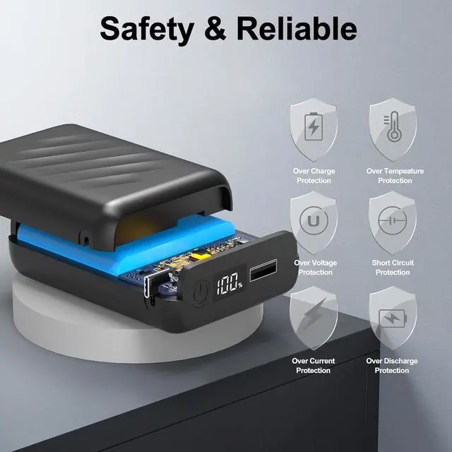 Alt view image 7 of 7 - 20000mAh Battery Pack for Heated Vest-5V/7.4V Rechargeable Power Bank with LED Display and DC/USB Output for Heated Jacket, Hoodie and Pants,Fast Charging Powerbank Compatible with iPhone iPad Samsung