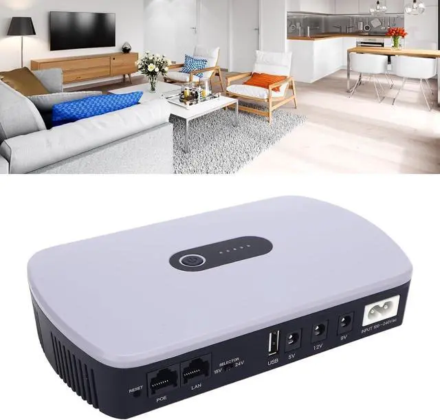 Alt view image 6 of 7 - UPS Battery Backup, 10400mAh Backup Battery Power Supply, DC Standby Uninterruptible Power Supply, for Power Outage protections, Overdischarge Overcurrent protections (US Plug