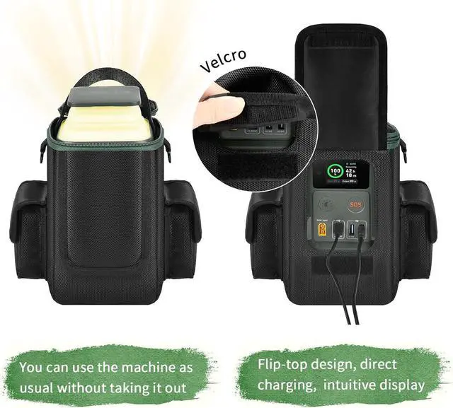 Alt view image 3 of 7 - Soft Bag Compatible with Anker Power Bank, 60,000mAh PowerCore Reserve 192Wh, Charge Power Bank Storage Case Cover with Two Pockets for Battery Usb Cables and Accessories (Box Only) (Black)