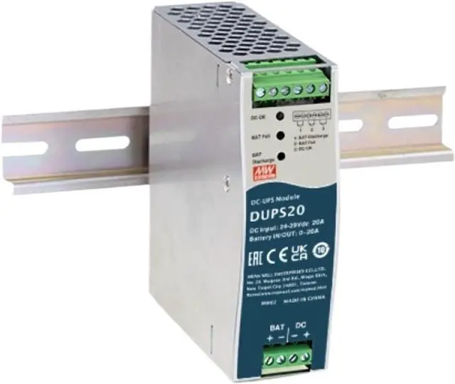 Alt view image 2 of 3 - DUPS20 24V 20A DIN Rail Type Uninterruptible DC-UPS Module Controller Industrial Switching Power Supply