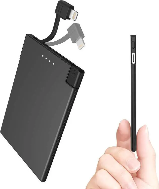 Main image of TNTOR Thin Portable Phone Charger with Built in Lightning Cable-3500mAhUltra Slim Travel Power Bank for Pocket Wallet Compatible with iPhone 14/13/12/11/X/8 Series (Not for iPhone 15 16 Series)