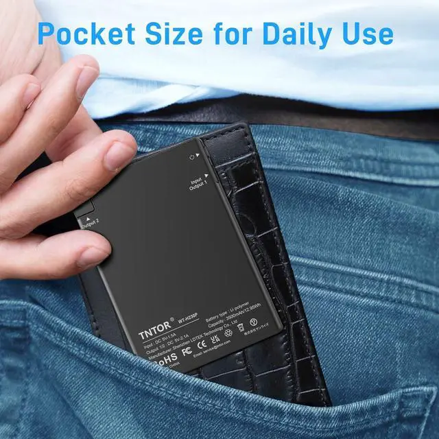 Alt view image 4 of 7 - TNTOR Thin Portable Phone Charger with Built in Lightning Cable-3500mAhUltra Slim Travel Power Bank for Pocket Wallet Compatible with iPhone 14/13/12/11/X/8 Series (Not for iPhone 15 16 Series)