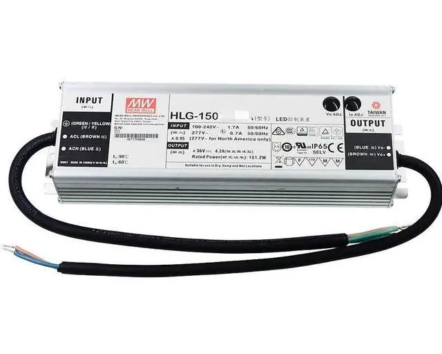 Main image of Mean Well HLG 150W 54V 2.8A LED Driver HLG-150H-54B Switching Power Supply Converter Transformer with IP67, PFC Function, Metal Case, 3 in 1 Dimming