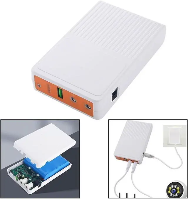 Alt view image 2 of 7 - UPS Power Supply Unit, 8000MAh UPS Power Supply, UPS Battery Backup and Surge Protector, Backup Battery Power Supply for WiFi Router, Speaker, Camera, Laptop, and Mobile Phone