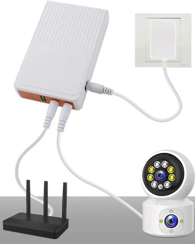 Alt view image 5 of 7 - UPS Power Supply Unit, 8000MAh UPS Power Supply, UPS Battery Backup and Surge Protector, Backup Battery Power Supply for WiFi Router, Speaker, Camera, Laptop, and Mobile Phone