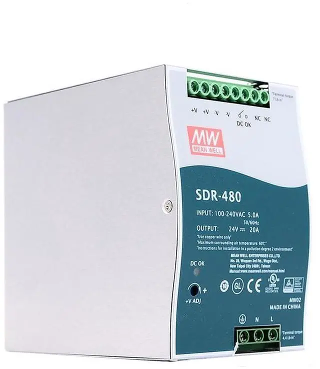 Alt view image 2 of 5 - Mean Well SDR 480W 20A Switching Power Supply SDR-480P-24