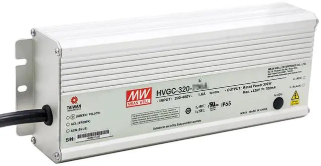Main image of Mean Well HVGC 320W 91-182V 1750mA LED Driver HVGC-320-1750A AC-DC Constant Current Voltage Switching Power Supply Converter Transformer with IP65, PFC, Output Current and Voltage Adjustable
