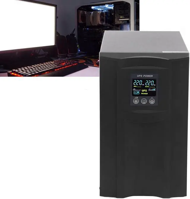 Alt view image 2 of 7 - Uninterruptible Power Supply, 2KVA UPS Backup System Stable for Switch Router Server (US Plug 85145V 110V Output)