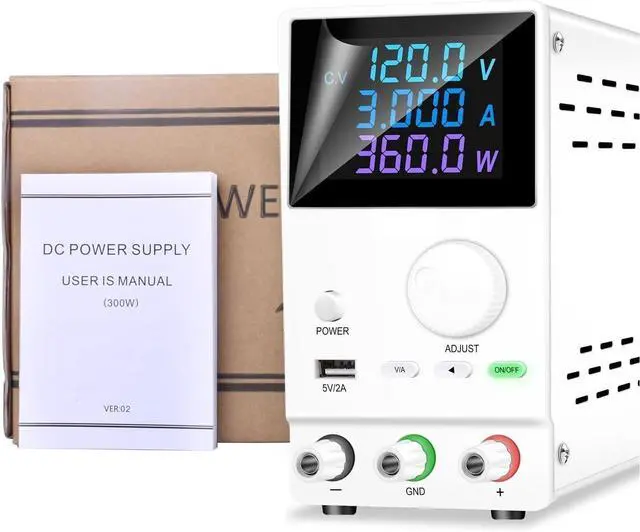Alt view image 6 of 6 - Lab Bench Power Supply Adjustable 30V 10A 5A 60V 120V 3A Current Voltage Power Regulator Test DC USB 300W Source(60V 5A)