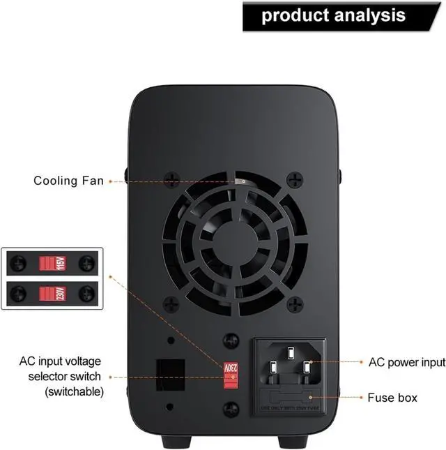 Alt view image 5 of 6 - Adjustable DC Power Supply 30V 10A Laboratory Programmable Memory Function Bench Power Source Voltage Regulator Switch(30V 10A)