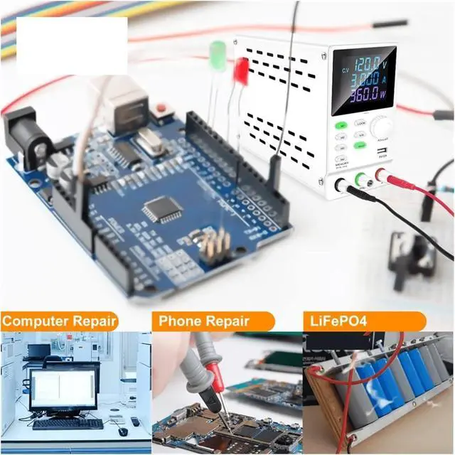 Alt view image 4 of 7 - Laboratory Workbench Power Supply 120V 3A Adjustable DC Power Supply Programmable Memory Function Switching Power Supply(120V 3A 360W White)