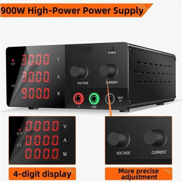 Alt view image 6 of 7 - Regulated Power Supply, 900W 30V 30A 20A 60V 10A 60A Adjustable DC Power Supply 100V 5A Laboratory Switching Source Voltage Regulator Reliability and Safety (Color : White, Size : 15V 60A)