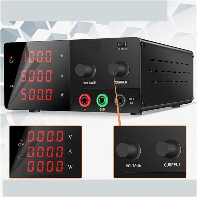 Alt view image 4 of 6 - Regulated Power Supply, Interface Programmable Remote Control Laboratory DC Power Supply Adjustable 600W 900W 30V20A 30A 15V 60A Reliability and Safety (Color : 100V 5A, Size : Type)