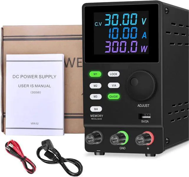 Alt view image 7 of 7 - Regulated Power Supply, Digital Programmable Laboratory DC Switching Power Supply 30V 10A 300V 1A 120V 3A 60V5A 200V Adjustable Port USB Interface Reliability and Safety (Color : SPPS3010DR, Size :