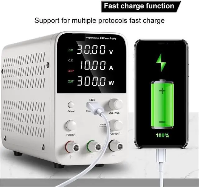 Alt view image 3 of 7 - Regulated Power Supply, Laboratory Workbench Power Supply 30V 10A Adjustable DC Power Supply Programmable Memory Function Switching Power Supply Reliability and Safety (Color : WPS605B 60V 5A, Size