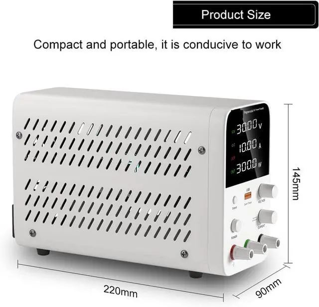 Alt view image 4 of 7 - Regulated Power Supply, Laboratory Workbench Power Supply 30V 10A Adjustable DC Power Supply Programmable Memory Function Switching Power Supply Reliability and Safety (Color : WPS605B 60V 5A, Size