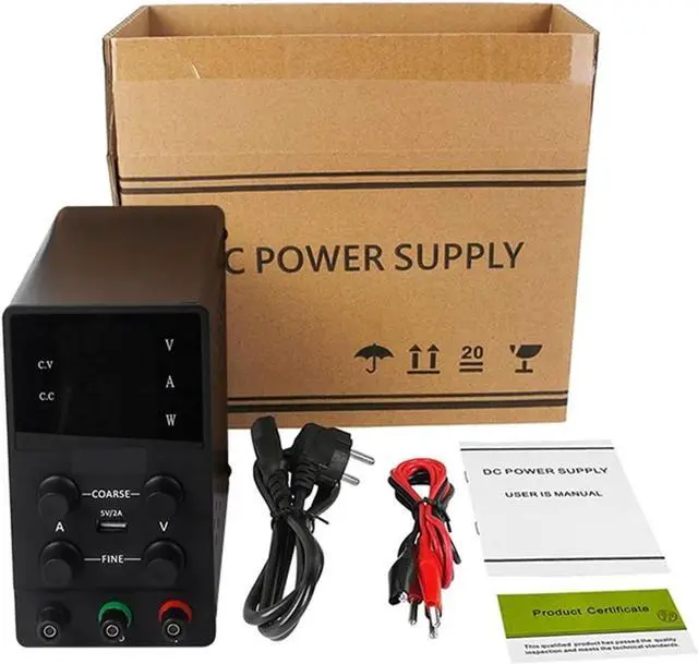Alt view image 7 of 7 - Switching DC Lab Power Supply Adjustable 30V 10A Fine Regulation 0.001A 0.01V Regulated Power Supplies Current Stabilizer USB(SPS605D Black1)