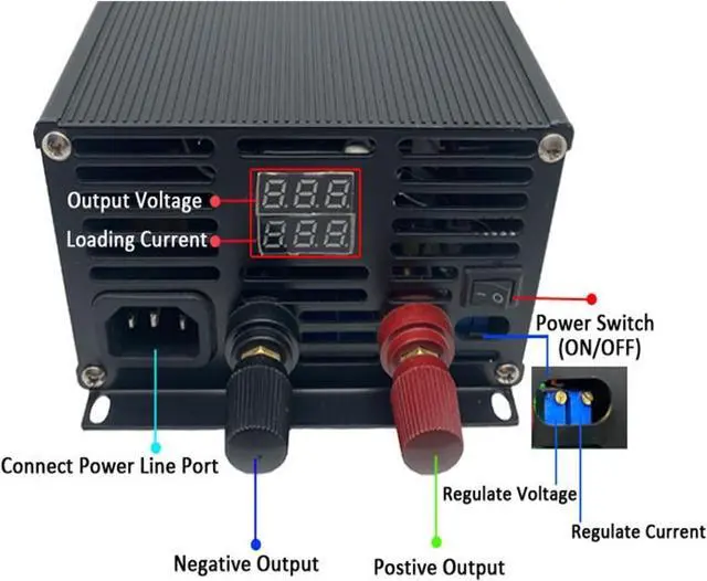 Alt view image 3 of 7 - Regulated Power Supply, Single Output AC to DC 1500W 27V 55a Adjustable for Charging Battery Laboratory 12V Volt Power Supply Unit Reliability and Safety (Color : 70V_1500W, Size : 01)