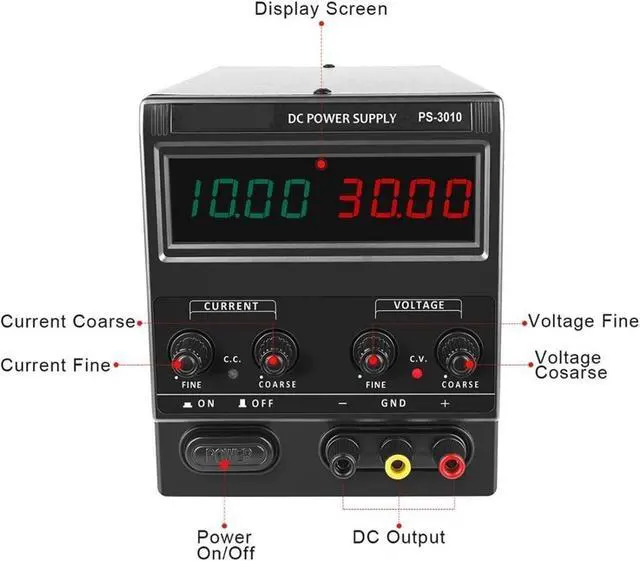 Alt view image 2 of 6 - Regulated Power Supply, Adjustable Switching DC Lab Power Supply Laboratory for Electroplate 60V 48V 36V 30V 24V 12V 3A 5A 1A 10A Reliability and Safety (Color : 30V 10A, Size : One Size)