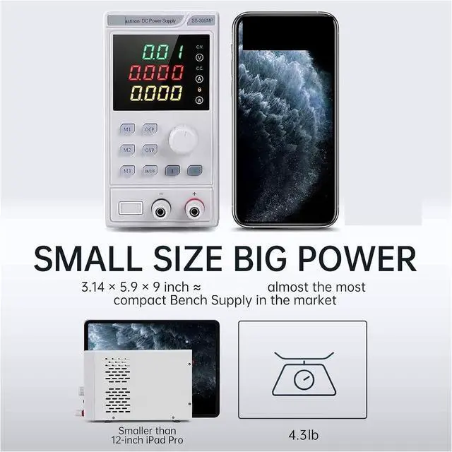 Alt view image 2 of 5 - Regulated Power Supply, DC Power Supply Adjustable 80V 10A 300W LED Digital Lab Bench Power Source Stabilized Power Supply Voltage Regulator Switch Reliability and Safety (Color : SS-1605HP, Size :