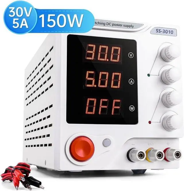 Alt view image 2 of 6 - Regulated Power Supply, Switching DC Power Supply Laboratory Adjustable 30v 10A LCD Screen Bench Power Source Regulator 4-Digit Digital Display Reliability and Safety (Color : SS-1502, Size : Plug)