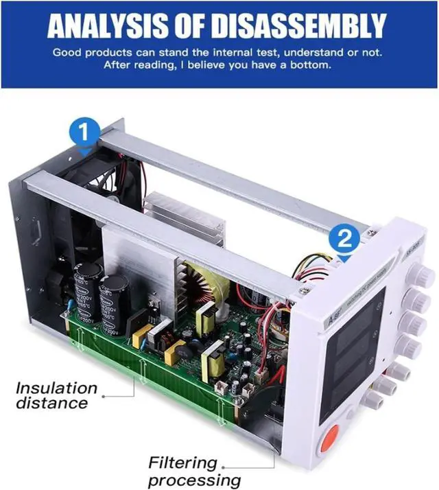 Alt view image 6 of 6 - Regulated Power Supply, Switching DC Power Supply Laboratory Adjustable 30v 10A LCD Screen Bench Power Source Regulator 4-Digit Digital Display Reliability and Safety (Color : SS-1502, Size : Plug)