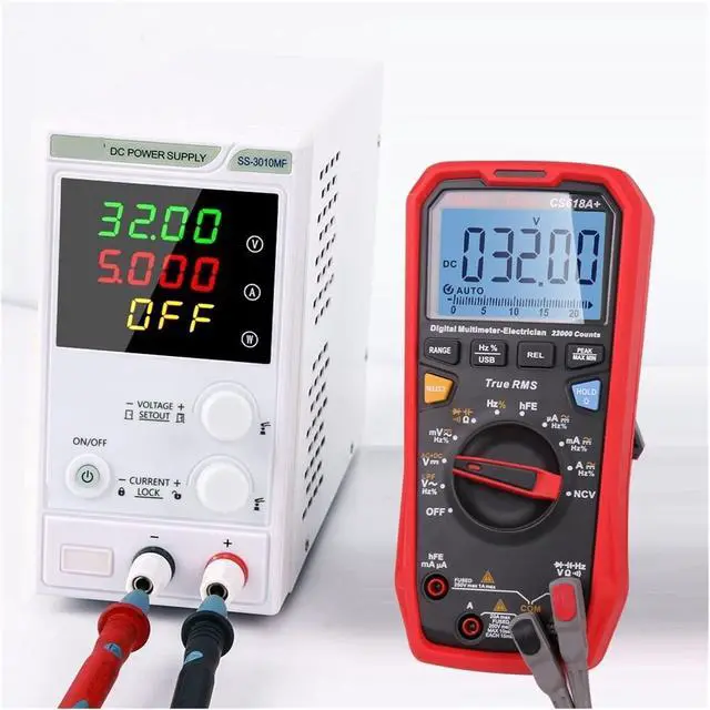 Alt view image 4 of 6 - Regulated Power Supply, Laboratory DC Power Supply Unit Adjustable 4 Digit Mini Lab Bench Power Supply Source Memory Function Voltage Regulator Reliability and Safety (Color : ABF-3010MF set3, Size