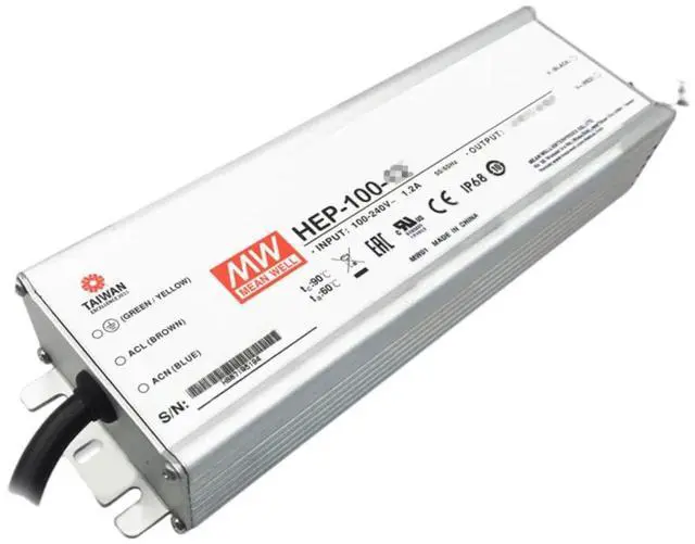 Main image of Mean Well HEP 100W 48V 2A LED Driver HEP-100-48 AC-DC Single Output Industrial Switching Power Supply Converter Transformer with IP68, PFC, Metal Case