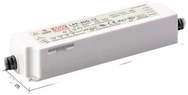 Alt view image 2 of 5 - Mean Well LPF 40W 48V 0.84A LED Driver LPF-40D-48 AC-DC Constant Current Voltage Switching Power Supply Converter Transformer with IP67, PFC,3 in 1 Dimming, Plastic Case