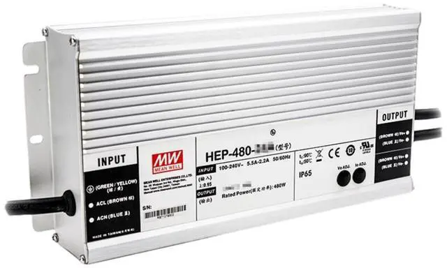 Main image of Mean Well HEP 480W 24V 20A LED Driver HEP-480-24 AC-DC Single Output Industrial Switching Power Supply Converter Transformer with IP68, PFC, Metal Case